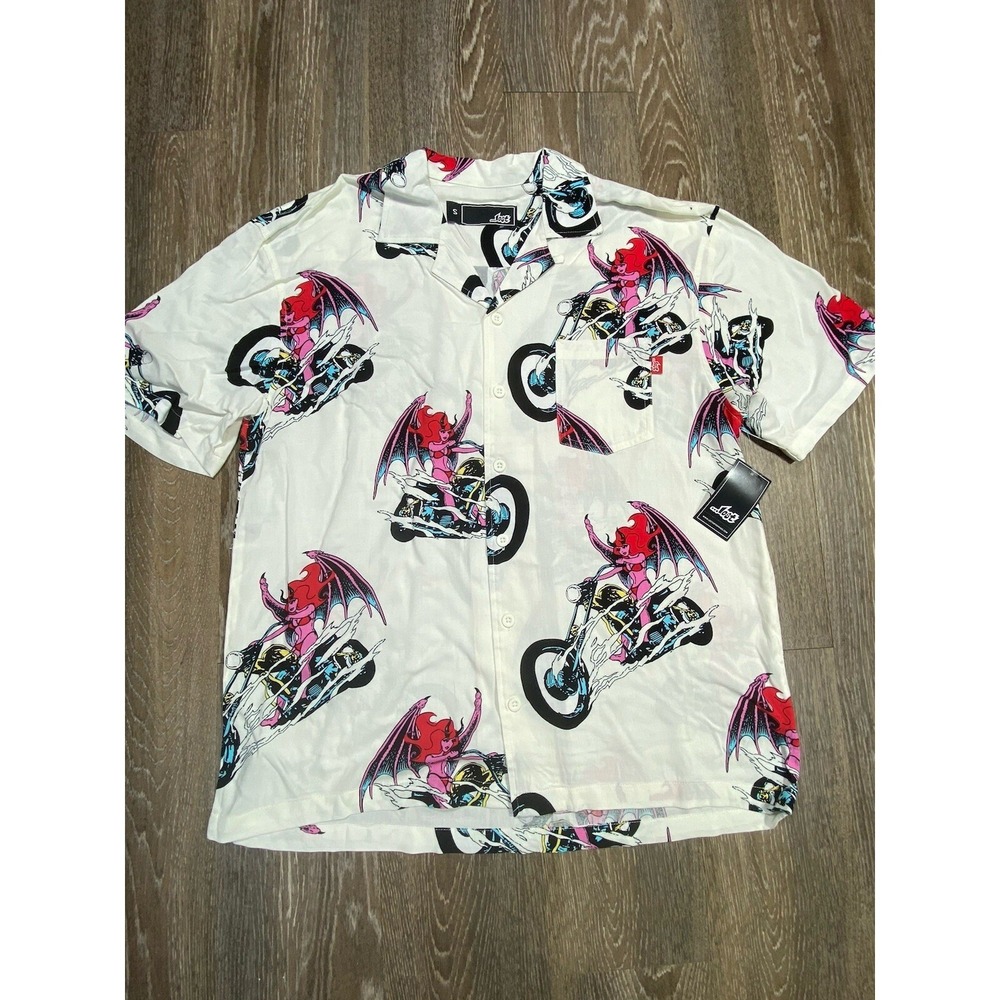 Lost Enterprises Highway Men Shirt Small Button Down Devil Women on Motorcycles